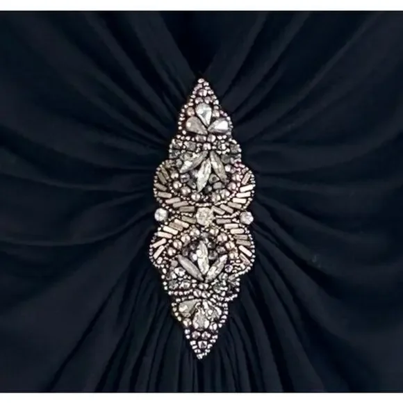 Karen Kane Black Long Sleeve Blouse with Silver Accent - Picture 4 of 8